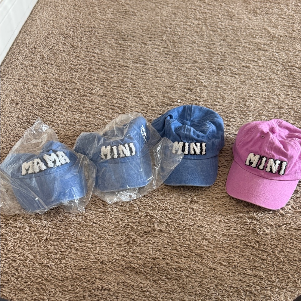 Mama and Mini hats- Blue and Pink
